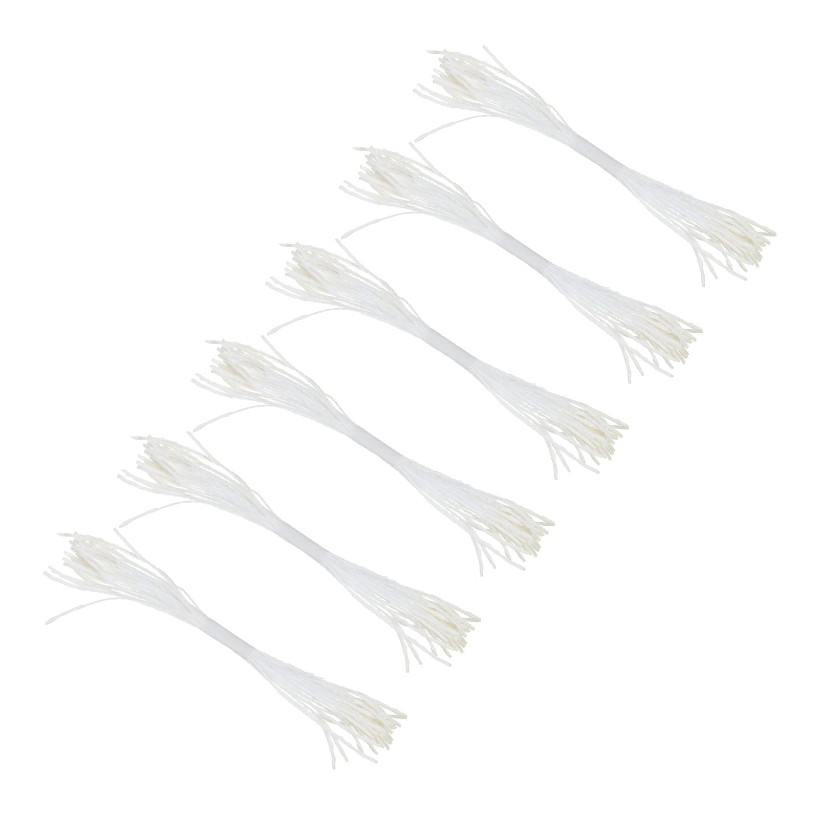 PATIKIL 10mm Double Heads Flower Stamen, 150 Pcs Artificial Flower Stamen Pistil Matt Pearl Floral Stamen for DIY Christmas Card Wedding Decoration, White