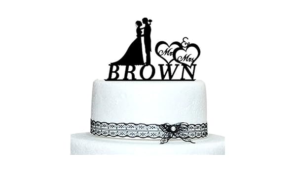 Amazon Com Mr And Mrs Cake Toppers Personalized Name Wedding Cake