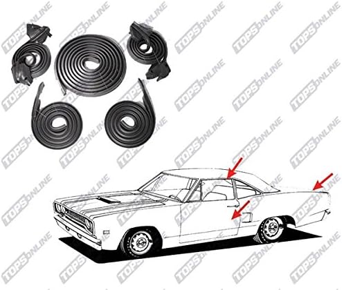TopsOnline 5 Piece Weather Seals Kit for 2-Door Hardtop Model, Fits 1971 Thru 1973 Pontiac Bonneville & Catalina