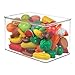 mDesign Plastic Stackable Toy Storage Bin Container Box, Hinge Lid for Organizing Living Room, Play Room, Bedroom, Nursery, Hold Blocks, Puzzles, Books, Lumiere Collection, 2 Pack - Clear