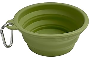 SAGE HILL MERCANTILE Pop Up Pet Travel Bowl for Dogs and Cats, Collapsible with Carabiner Clip, Silicone, Easy to Pack & Clean, Available in 3 Nature-Inspired Colors (Sage)