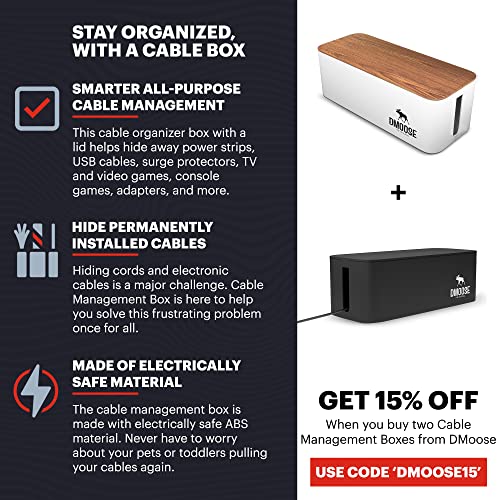 DMoose Large Cable Management Box Cord Organizer Box to Hide Power