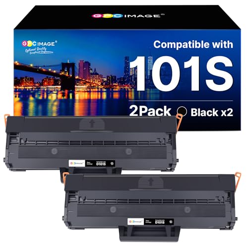 GPC Image D101S Compatible for Samsung MLT-D101S 101S Toner Cartridges for ML-2160 ML-2165 ML-2168 SCX-3400 SCX-3405 SCX-3405FW SCX-3405F SCX-3405W ML-2165W ML-2168W SF-760SF-P (Black, 2-Pack)