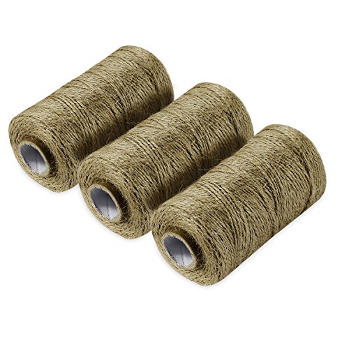 QuWei 1x300 Feet Natural Jute Twine Best Arts Crafts Gift Twine Christmas Twine Industrial Packing Materials Durable String for Gardening Applications (1PC)