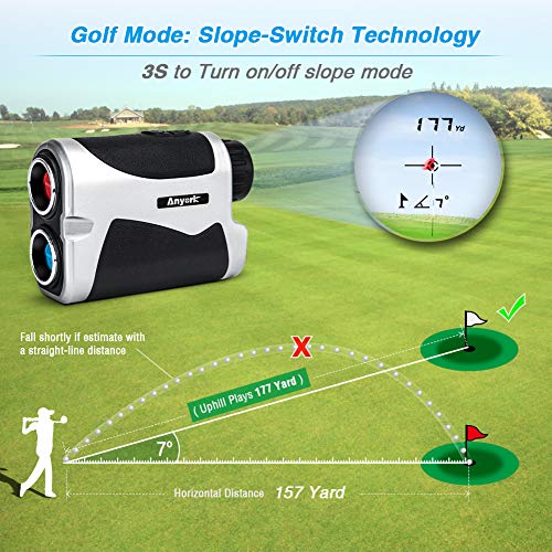Anyork Golf Rangefinder 6X Laser Range Finder 1500 Yard with Slope On
