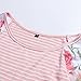 Uideazone Women Casual Loose Striped Floral T-Shirt Dress A-Line Dress Knee Length