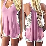 Creazy® Women Summer Lace Vest T Shirt Casual Blouse Tank Tops (XL)
