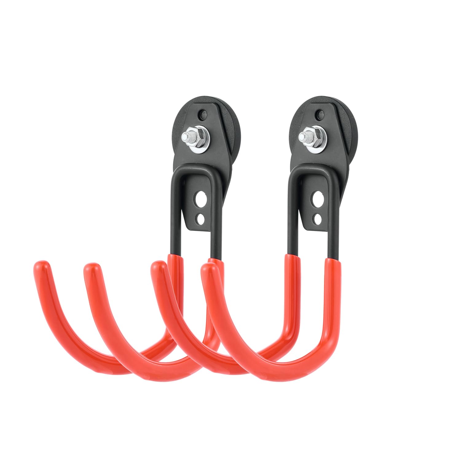 Yuzita 2 Pack Magnetic Garage Hooks Heavy Duty,Garage Storage Hooks,Wall Mount Garage Hanger&Organizer for Organizing Garden Lawn Tools,Ladders,Bulk Items,Bikes,Ropes (Orange, 4.1inch)