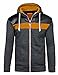 Modfine Men's Long Sleeve Zip-Up Casual Fleece Hoodie Coat Sweatshirt Jacket