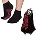 FitSox Grip Socks - Yoga, Martial Arts, Dance Anti-Slip/Non-Slip, 1 Pair, US Size 8-10. Black/Red