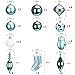 Sea Team 50-Pack Assorted Shatterproof Christmas Balls Ornaments Set Decorative Baubles Pendants with Reusable Gift Package for Xmas Tree (Babyblue)