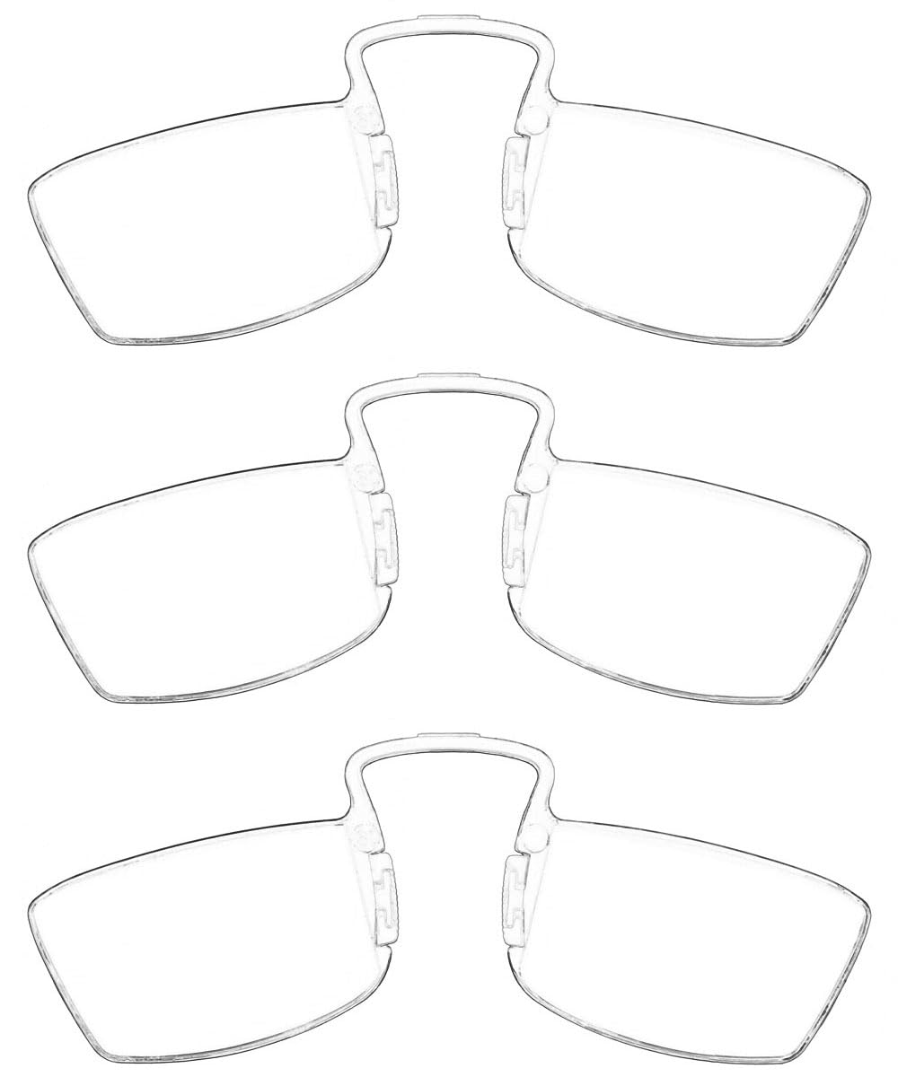 ClipFlipz Pince-Nez Plus Reading Glasses Rimless Nose Reader Clip Mini Credit Card Magnifier 3 Pack +1.00