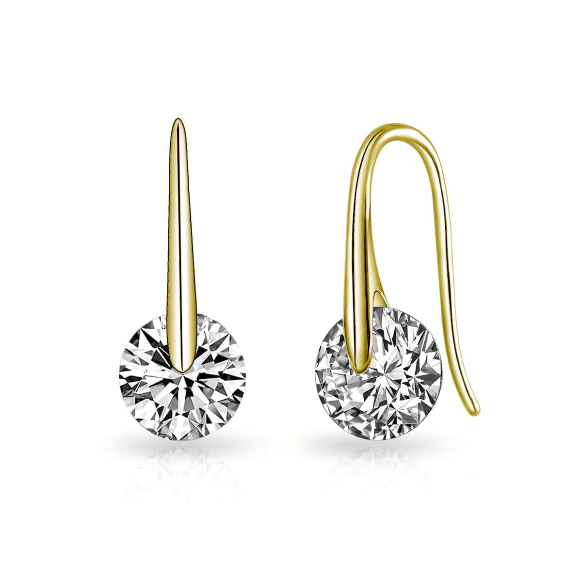 Philip Jones 18k Gold Plated Atlas Earrings Created with Zircondia® Crystals