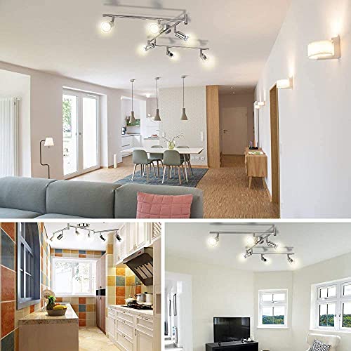 Wowatt LED 6-Vlams Plafondlamp Plafondspot LED Spot Plafondlamp Keuken Zwenkbaar Woonkamer Hal Slaapkamer Warmwit… - Afbeelding 5