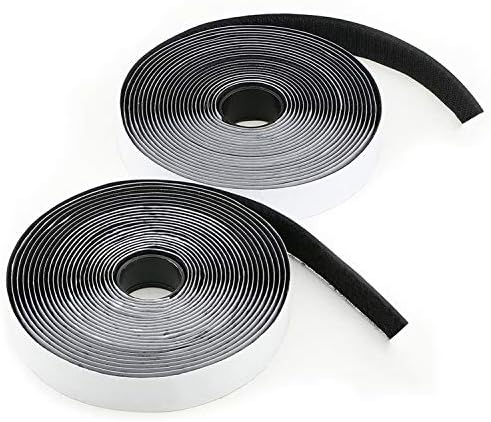 Hook and Loop Tape, Zenzus Self Adhesive Sticky Tape,5M Heavy Duty Reusable Self Adhesive Hook Loop Tape Role(Black)