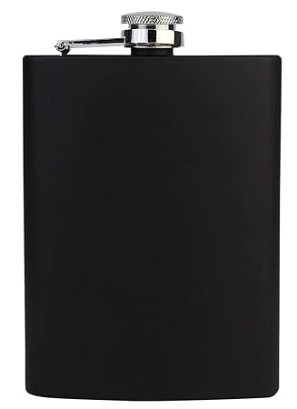 PROTOS INDIA.NET Stainless Steel Leak Proof Matt Hip Flask Whiskey Vodka Wine Alcohol (210ml, 7 oz, Black)