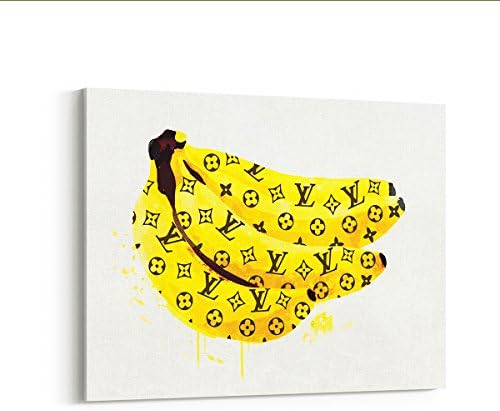 Yellow Dripping Bannana printed on Canvas Fashion Wall Art Print Poster - Urban Pop Art, French, Vintage, Art Deco 968