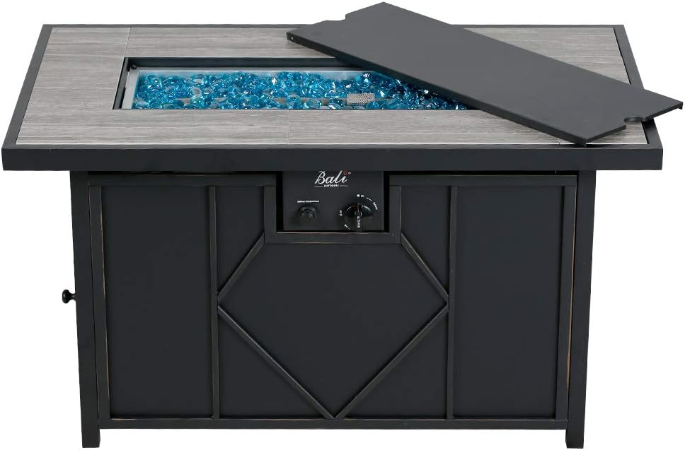 BALI OUTDOORS propane fire pit 42" Rectangular Gas Fire Pit Table