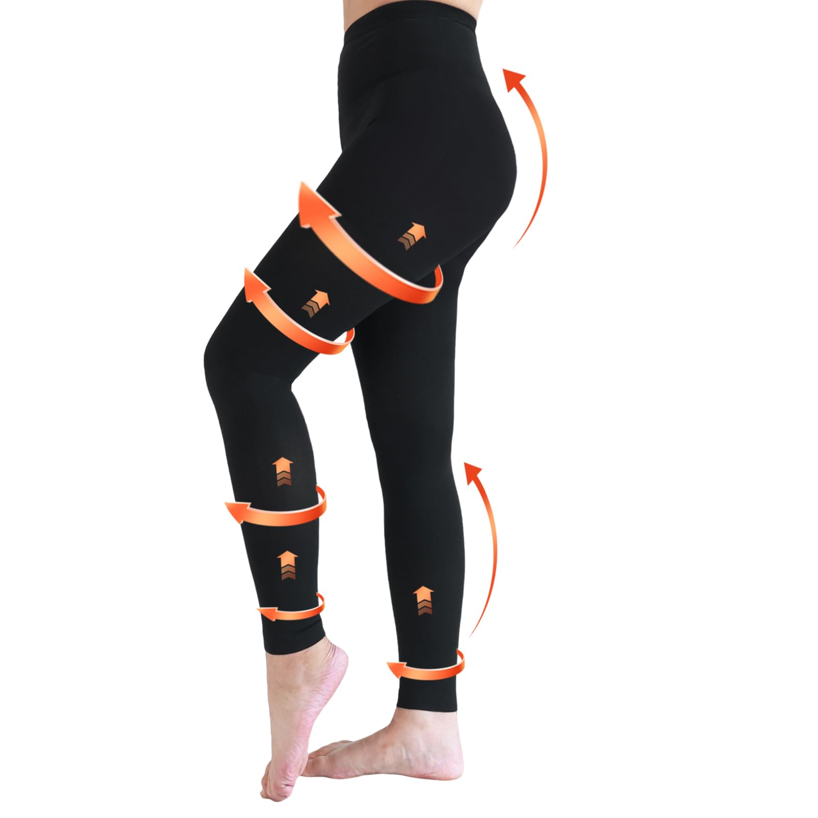 Photo 1 of Medical Compression Pantyhose for Women & Men, 20-30mmHg Graduated Support Compression Tights Footless Medical Compression Stockings & Leggings for Edema, Varicose Veins, Swelling(Black,L)