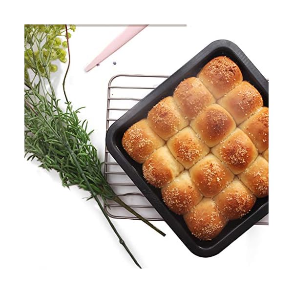 Bekith-4-Pack-20-CM-8-Inch-Square-Cake-Pan-Non-Stick-Bakeware-Carbon-Steel-Toast-Mold-Baking-Tray-for-Cakes-FDA-Approved-Black Bekith 4 Pack 20 CM (8 Inch) Square Cake Pan, Non-Stick Bakeware Carbon Steel Toast Mold Baking Tray for Cakes, FDA…