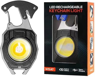 Mini Keychain Light COB Work Light 7 Modes USB Rechargeable 500 Lumens Belt