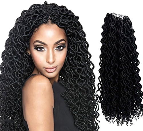 18inch Faux Locs Curly Crochet Hair 24 Roots Crochet Braids Locks Synthetic Braiding Hair Extensions 3 pack/lot