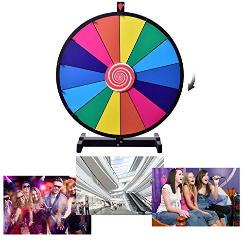 image for Giantex Tabletop Spinning Prize Wheel Editable Dry Erase Color 14 Slot