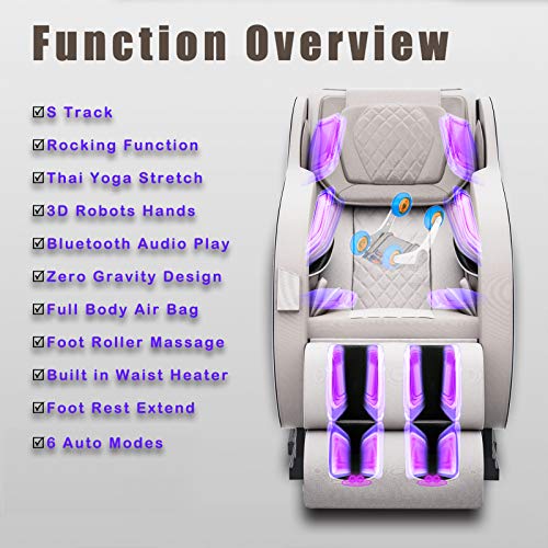 Real Relax 2020 STrack Massage Chair, Full Body Zero Gravity Shiatsu Massage Recliner with Yoga