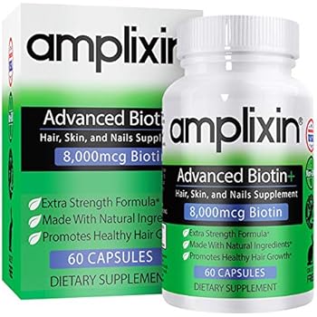 Amplixin Advanced Biotin Supplement Hair Vitamins For Faster Hair Growth Stronger Nails Clearer Skin Hair Loss Prevention Nail Strengthener