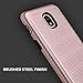 TJS Samsung Galaxy A6 Case [Tempered Glass Screen Protector] Hybrid Shockproof Resist Drop Protection Phone Case Cover Metallic Brush Finish Hard Inner Layer (Rose Gold)