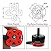 EUDAX 16 PCS Motor Spacer Shock Absorber Pads Damper Vibration Damping Washer Silicone Material for FPV Racing 22xx Series Brushless Motor 2203 2204 2205 2206 2208(Red&Black)