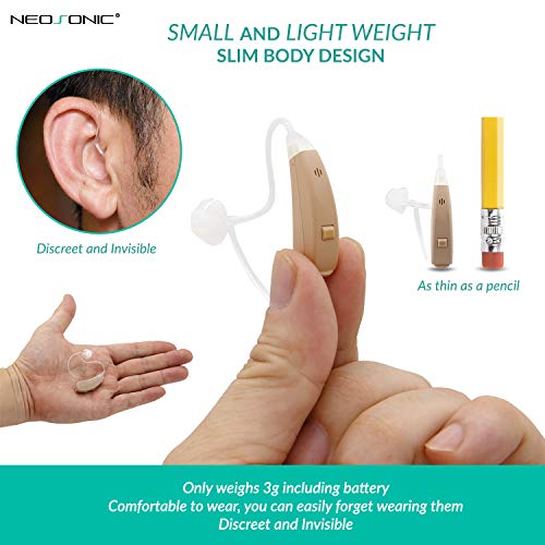 Neosonic SF Self Fitting Hearing Amplifier to Aid and Assist Hearing of Adults and Seniors, Connect to Smartphone via Bluetooth for Hearing Test and Personalized Programming (for Left & Right Ear) - Thumbnail 4