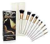 BEST SELLING Professional 8 Piece Makeup Brush Set with Designer Case Plus BONUS Stippling Brush. Hand-Made Powder, Foundation, Concealer, Eyeshadow Brushes and More. Professionally Endorsed.