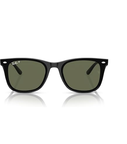 Amazon.com: Ray-Ban RB4374 Square Sunglasses, Black/Green, 56mm