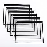 Augbunny Multi-purpose Water Resisitant Clear PVC Organizer Bag Pouch with Zipper Closure 6-pack