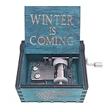 Game of Thrones Music Box Hand Crank Musical Box Carved Wooden Musical Gift,Play The Theme Song of Game of Thrones,Blue