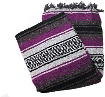 Batty Bargains Hand Woven Acrylic Mexican Blanket (Purple)