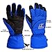 LETRY Waterproof Womens Mens Ski Gloves - Unisex Winter Outdoor Sport Thermal Warm Snow Skiing Snowmobile Snowboarding Gloves Blue XL