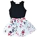 SWNONE Baby Girl Clothes Outfit Floral Skirt +Vest Tops Summer Cotton Black Tank Clothes (Black, 3-4 T)