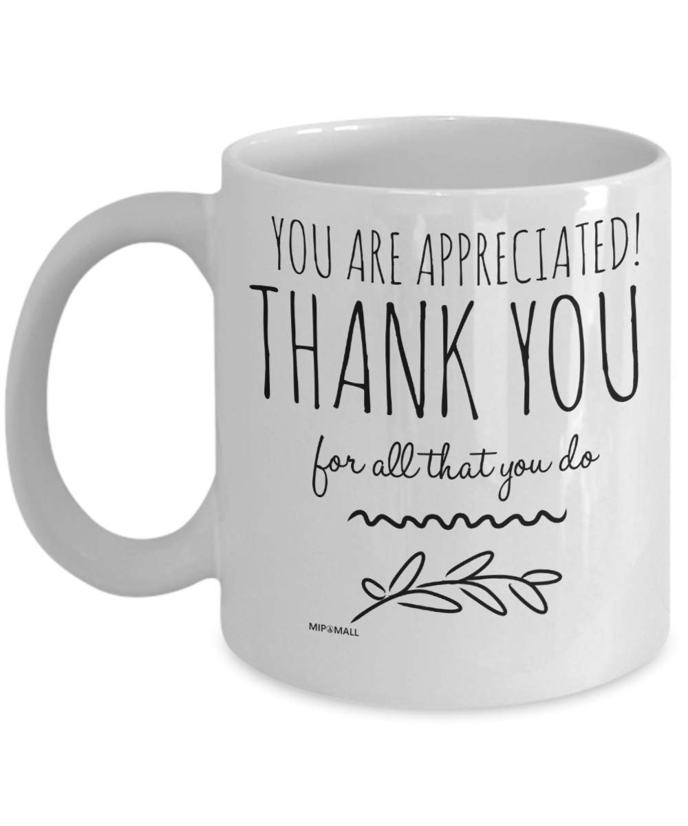 Thank You Gift Mug Cup for Women Men, Leaving Gifts for Colleagues Boss Friends Teacher, Christmas Presents for Staff Employee Team - You are Appreciated MG0035