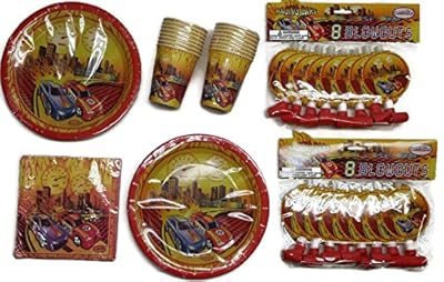 Race Car Nascar Fans Celebration Birthday Party Plates (16) Napkins (16) Cups (16) Blowouts (16)