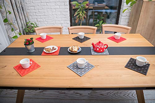 Q's INN Black Decorative Trivet For Hot Dishes| Hot Pot Holders | Teapot Trivet. Comparable to Cast Iron Trivets Our Kitchen Tool is Heat Resistant to 440°F, Non-slip, durable, flexible and has 2 pcs. - Thumbnail 7