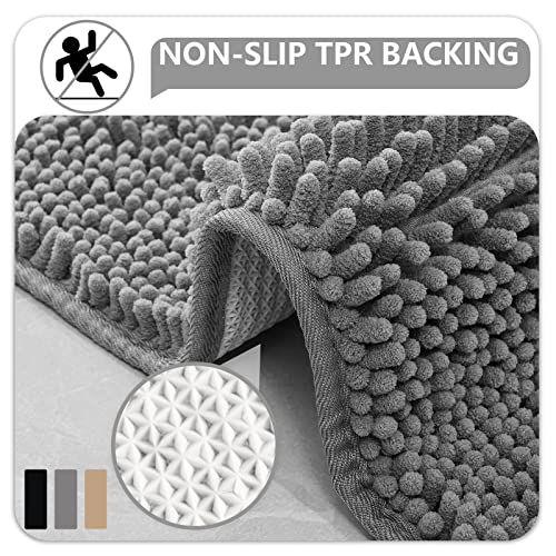 Ompaa Chenille Indoor Door Mat Entryway Rug, 36x24 Grey, Super