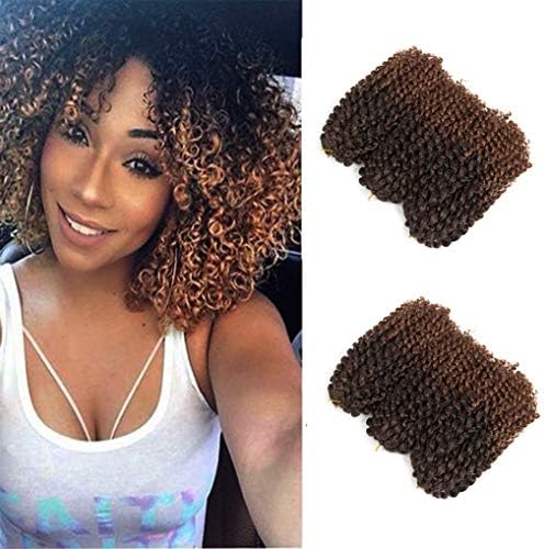 6Pcs/Lot Marlybob Crochet Hair Afro Kinky Curly Hair Crochet Braids Curly Crochet Braiding Hair Synthetic Hair Extension (1B-30#)