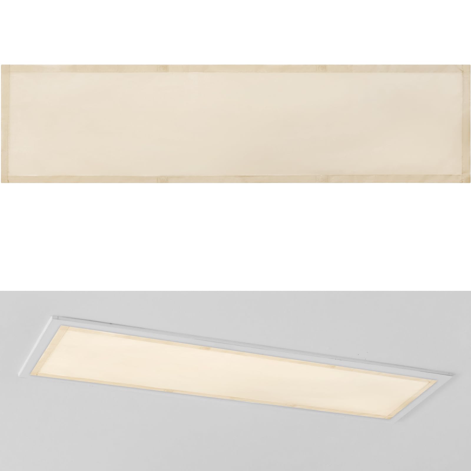 Photo 1 of Wowangce 1 Pc 1 x 4 Feet Fluorescent Covers for Ceiling Lights Magnetic Ceiling Light Cover with 8 Magnets for School Classroom Home Office Drop Lamp Decor (Warm Yellow)