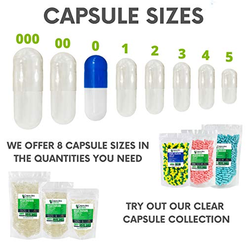 Capsules Express Size 0 Blue and White Empty Gelatin Capsules 100