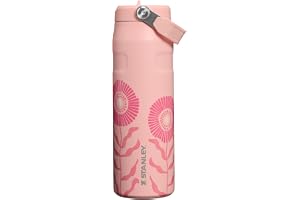 STANLEY IceFlow Flip Straw 2.0 Water Bottle 24 oz | Built-In Straw with Larger Opening | Lightweight and Leak Resistant | Insulated Stainless Steel | BPA-Free | Sorbet Garden