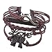 Creazy® Elephant Handmade Leather Braid Fashion Bracelet