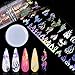 Nail Foil Transfer Sticker, KISSBUTY Holographic Flame Nail Art Stickers Tips Wraps Foil Transfer Adhesive Glitters Acrylic DIY Nail Decoration Flame Desigh