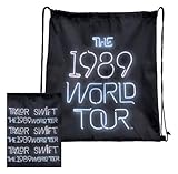 Taylor Swift The 1989 World Tour Black Neon Drawstring Bag